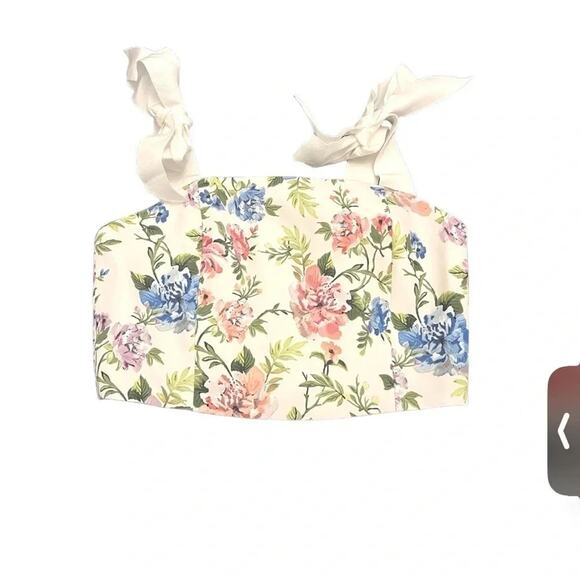 ALICE + OLIVIAFloral Print Square Neckline Crop Top Size Medium NWT - Picture 5 of 11